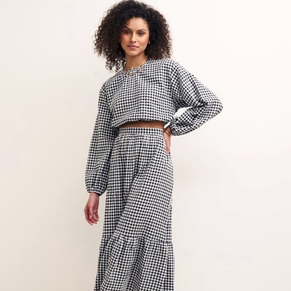 NWT Nobody's Child Black Gingham Top (Matching Skirt Available) - Picture 2 of 6